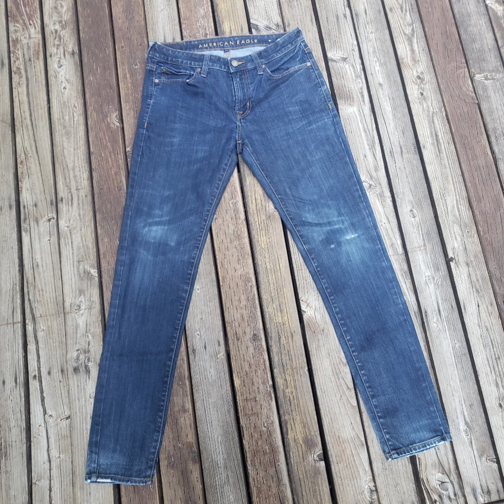 American Eagle Outfitters FLEX Dark Blue and Distressed Jeans - 32x34